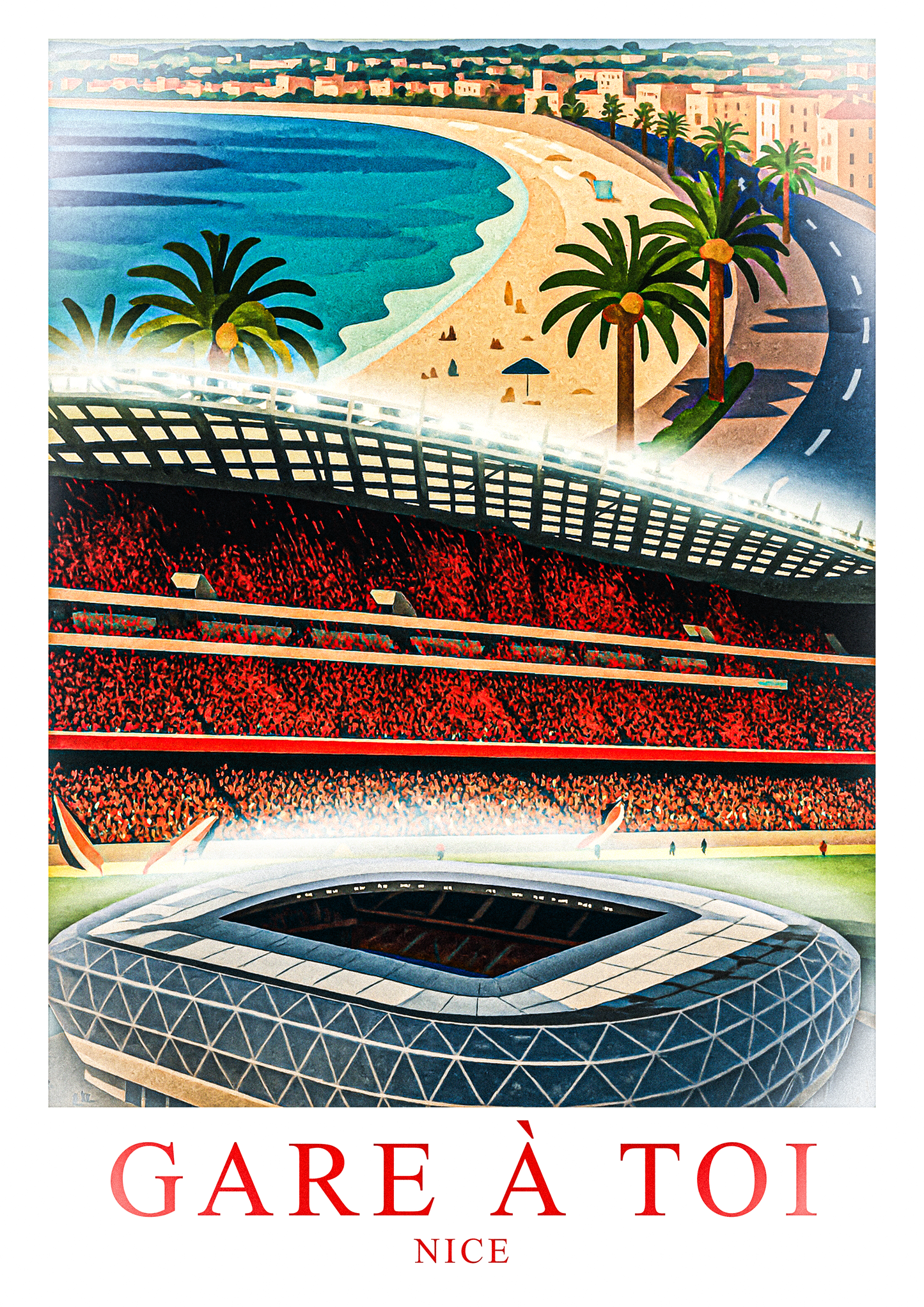 Affiche Supporters Nice – Gare à toi | Poster Football