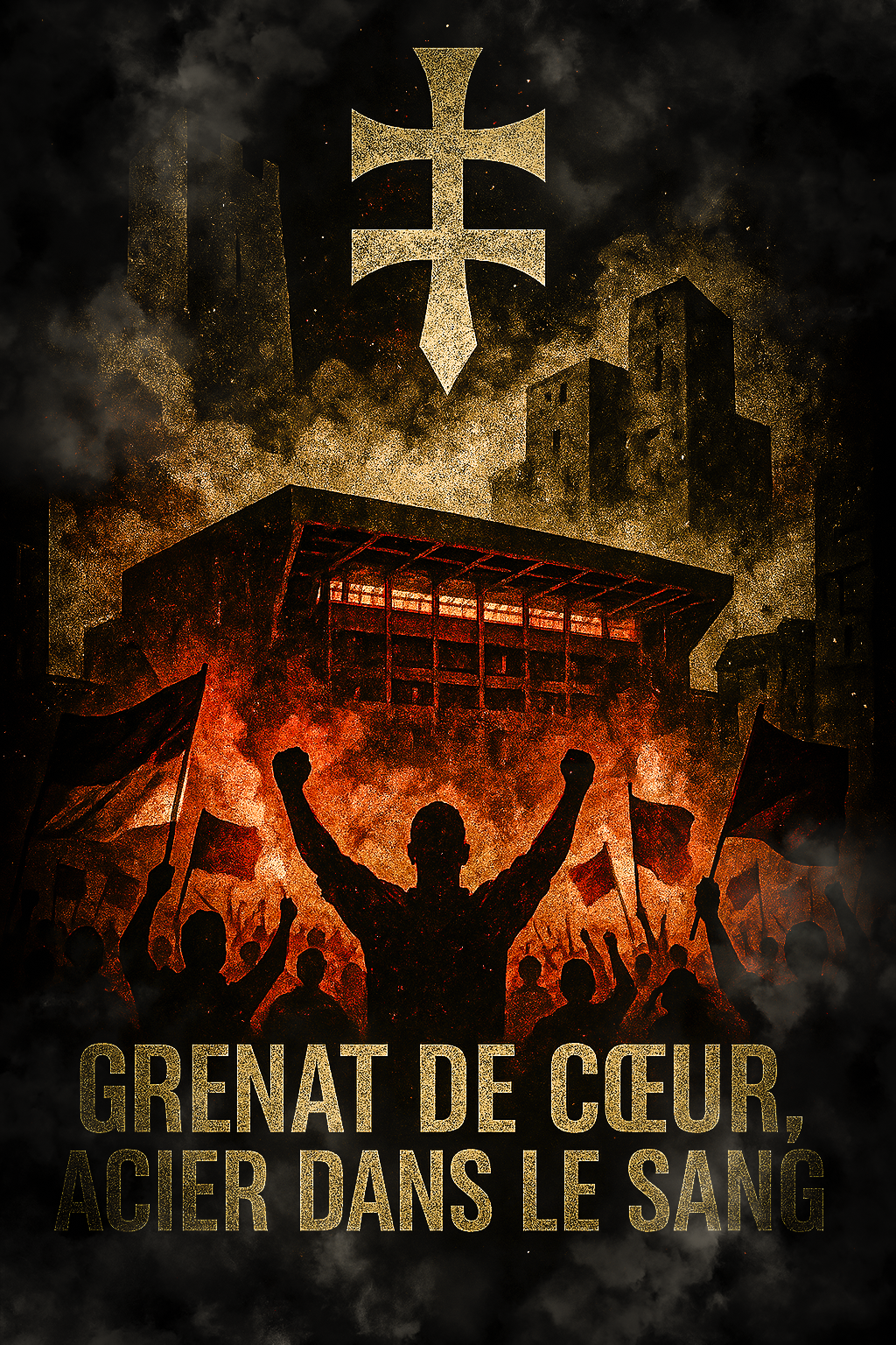 Affiche Supporters Metz – Grenat de cœur, acier dans le sang | Poster Football