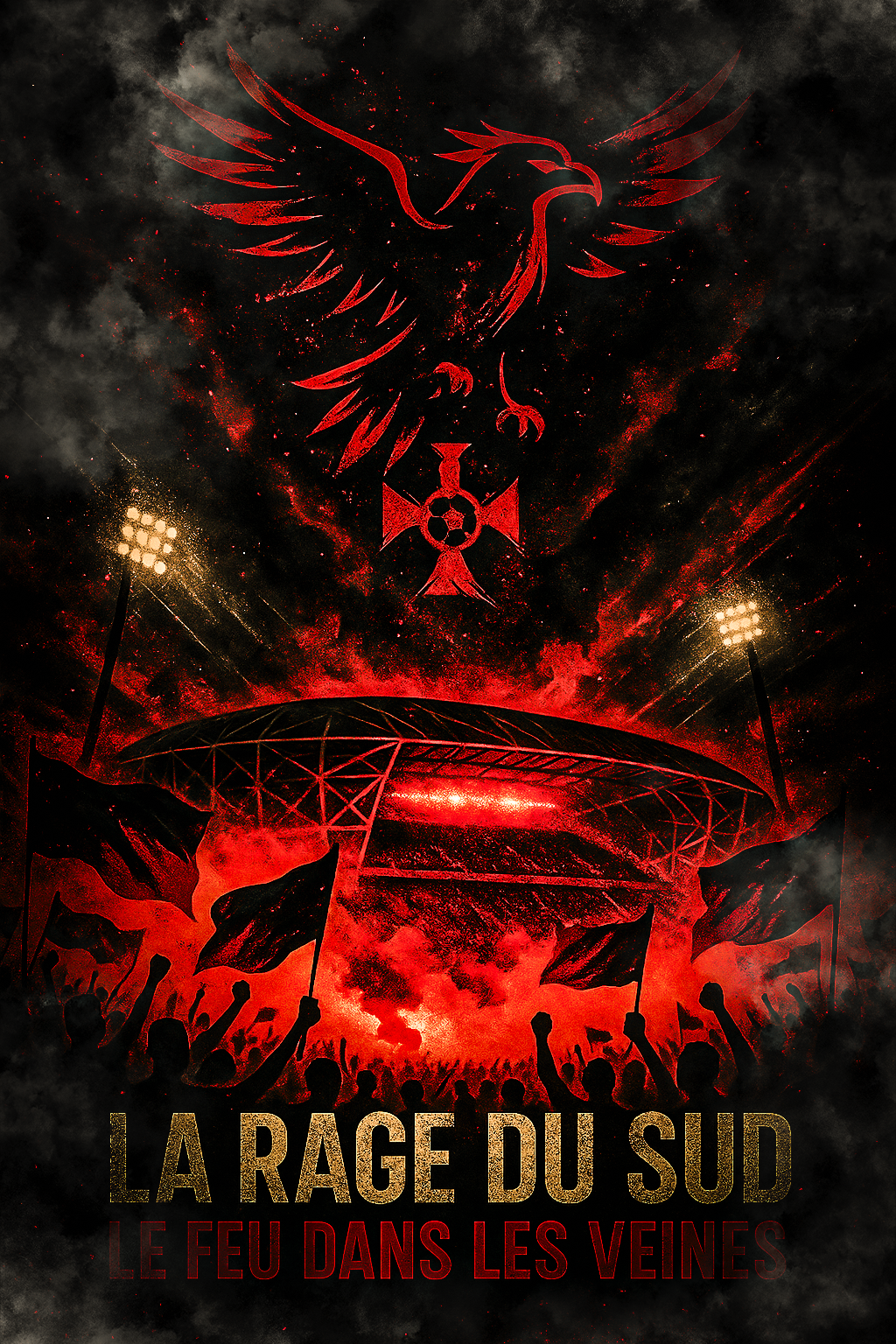 Nice Supporters Poster – The rage of the south, fire in the veins | Football Poster