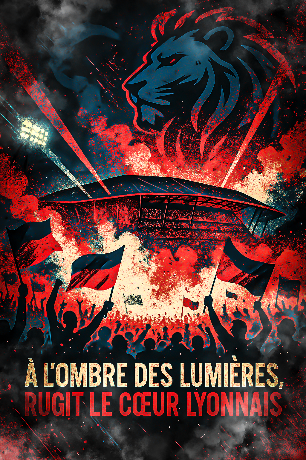 Lyon Supporters Poster – Roar Under the Lights | Football Poster