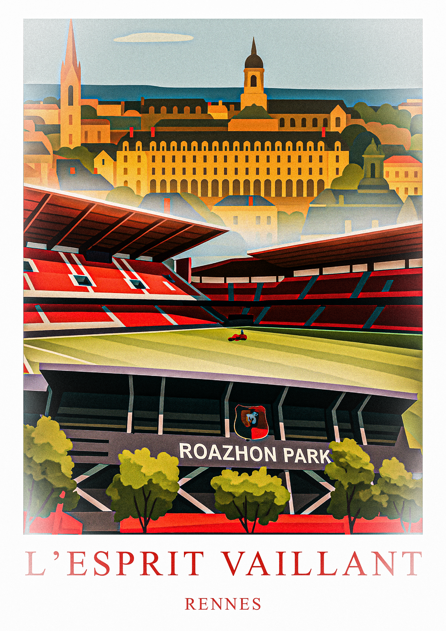 Affiche Supporters Rennes – L’esprit vaillant | Poster Football