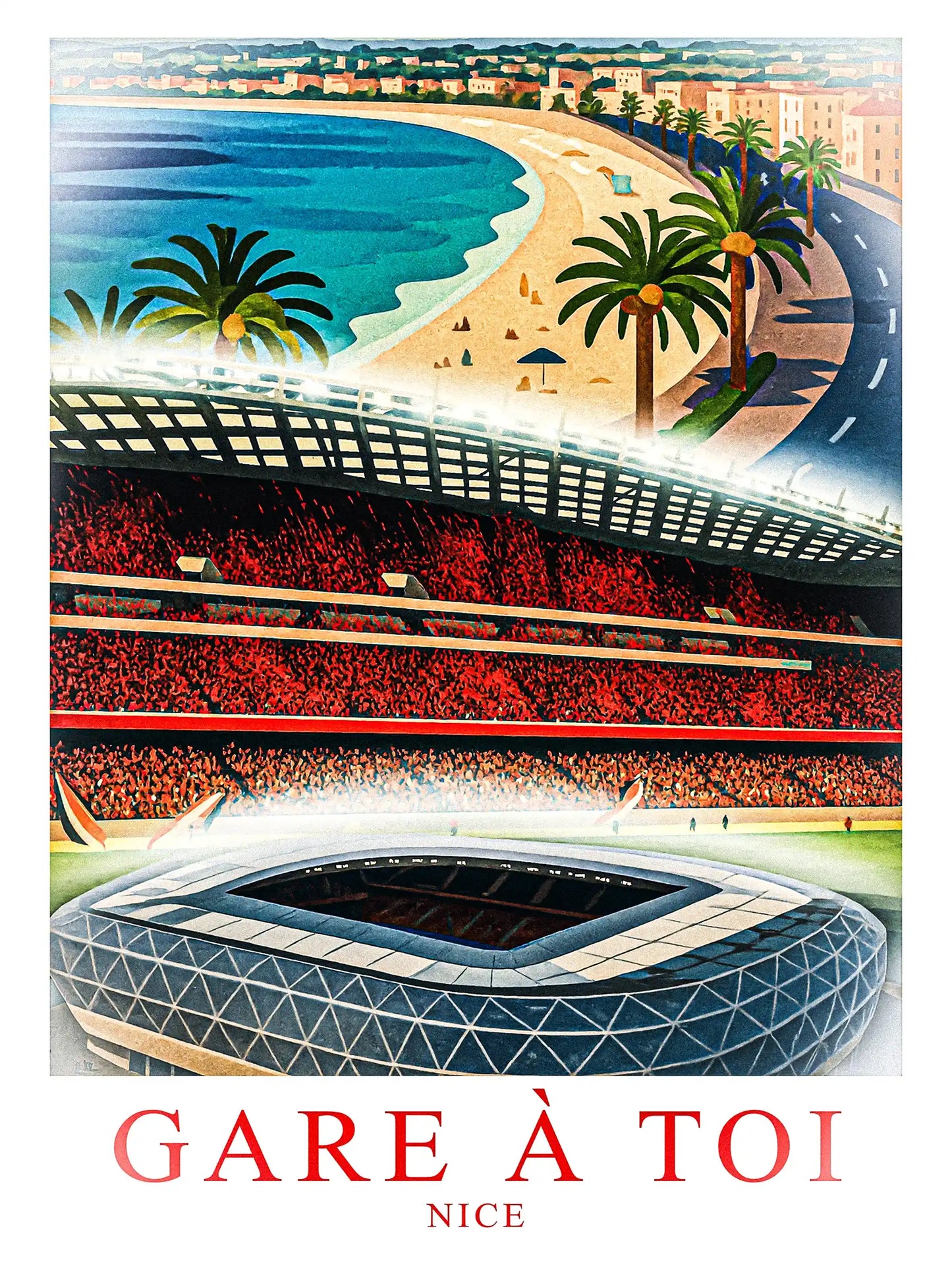Nice – Le Grand Stade de la Côte d’Azur | Affiche Artistique FastBreak FastBreak Shop
