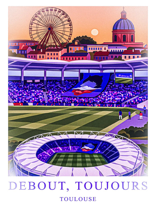 Toulouse – Le Grand Stadium de la Garonne | Affiche Artistique FastBreak FastBreak Shop