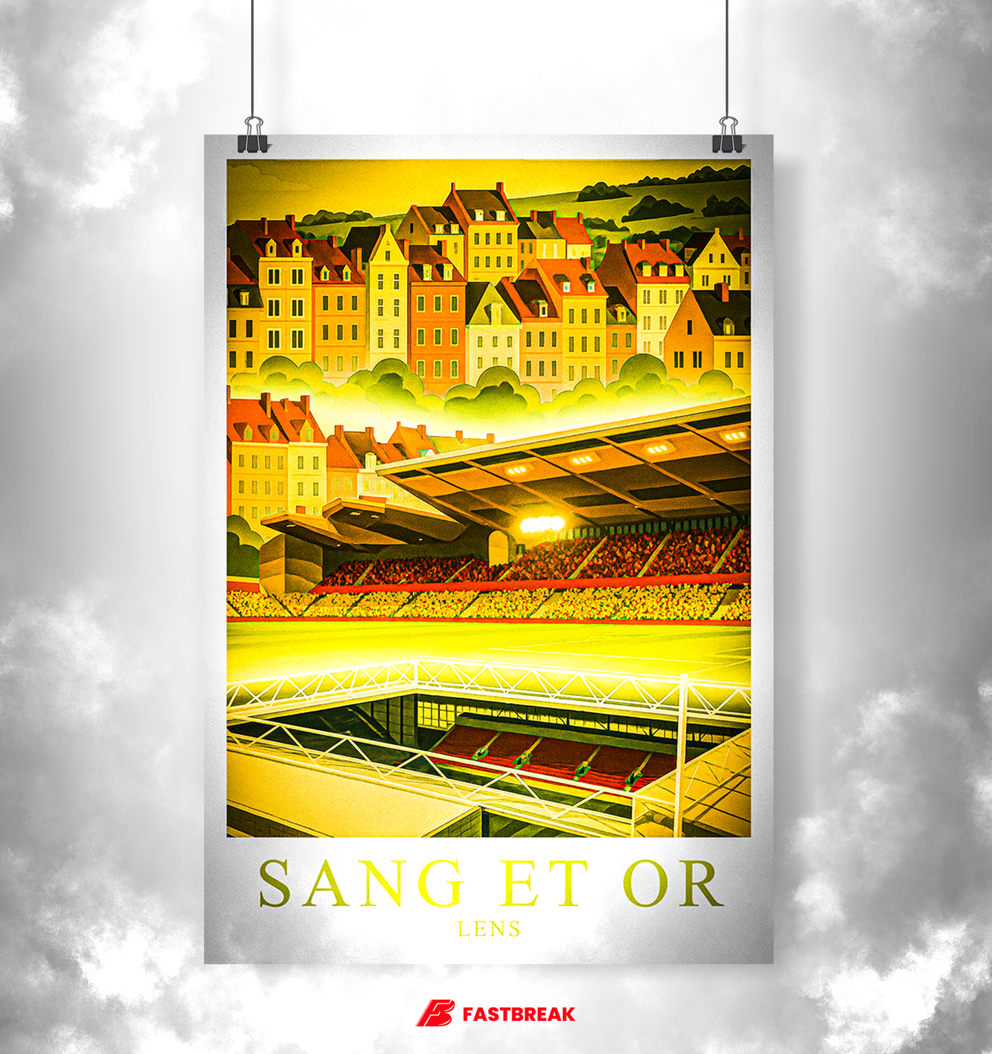 Affiche Supporters Lens – Sang et Or | Poster Football