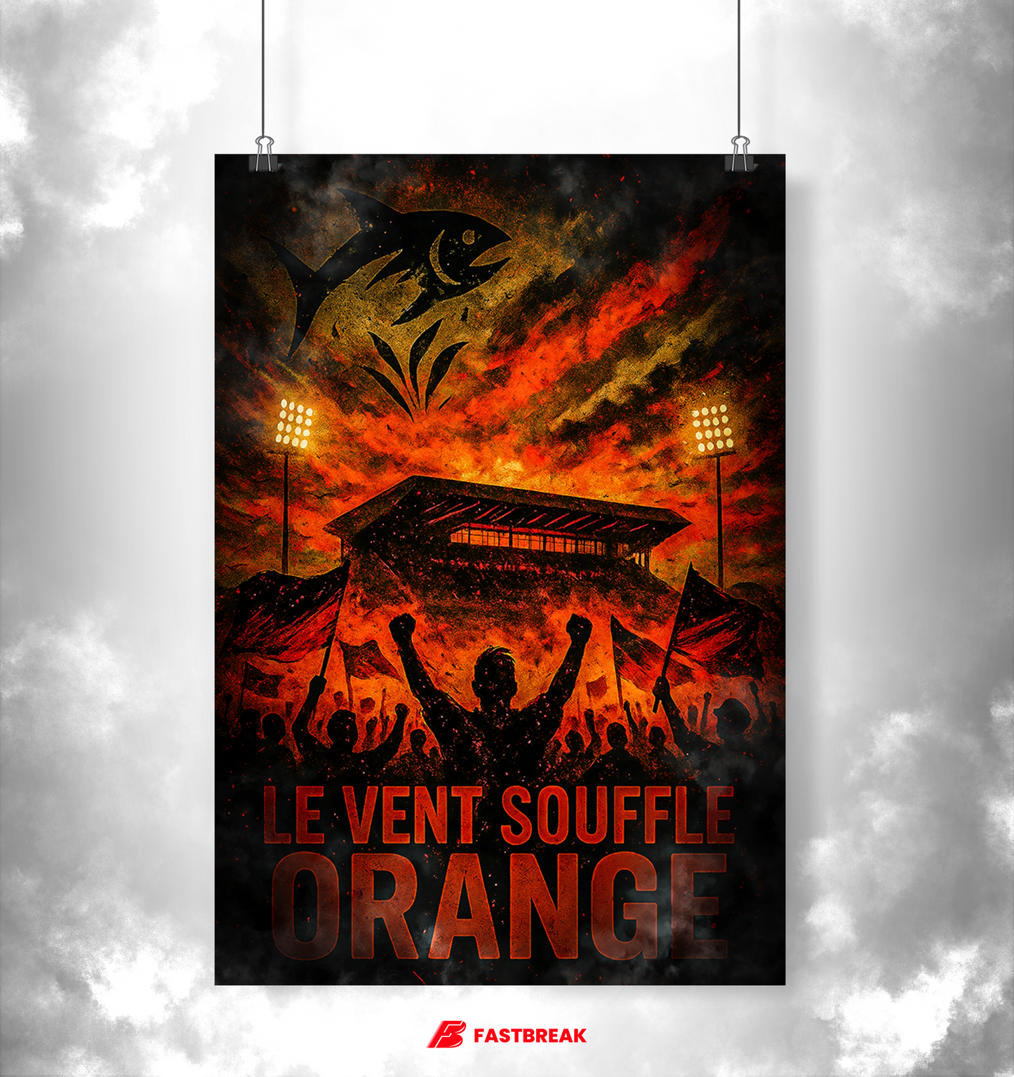 Lorient Supporters Poster – The Wind Blows Orange | Football Poster