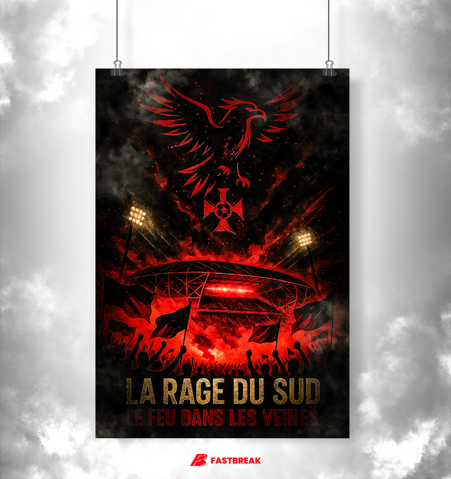 Nice Supporters Poster – The rage of the south, fire in the veins | Football Poster