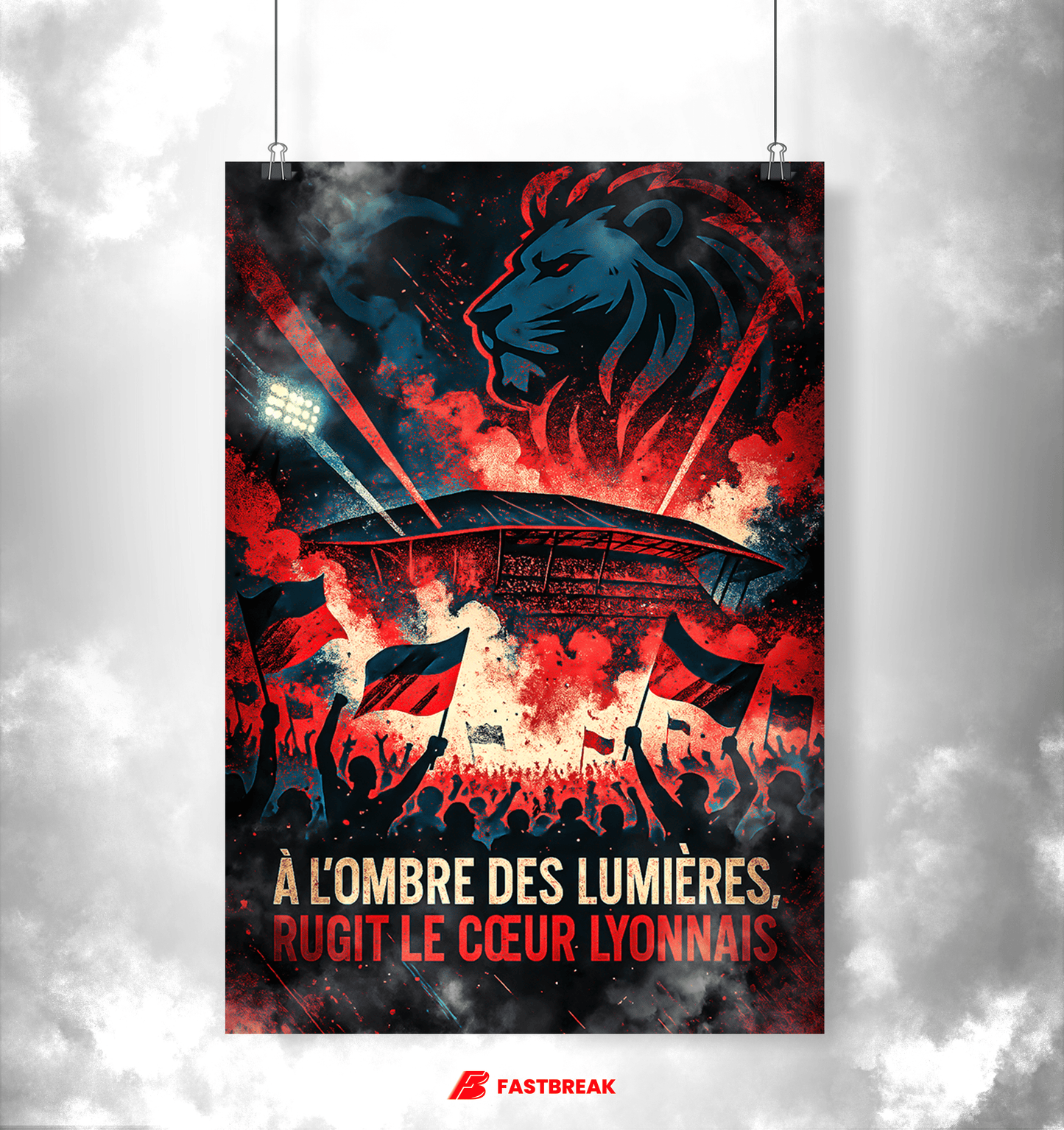 Lyon Supporters Poster – Roar Under the Lights | Football Poster