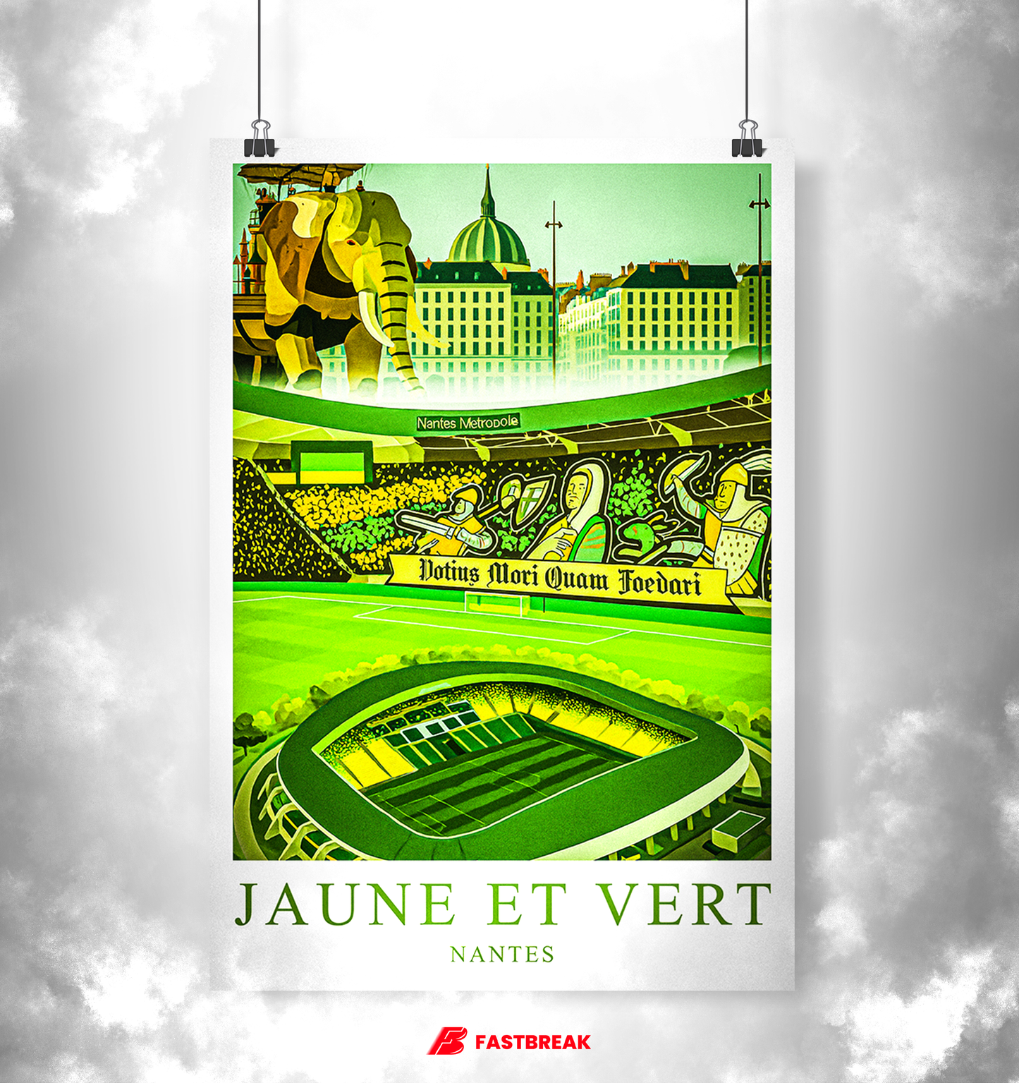 Affiche Supporters Nantes – Jaune et Vert | Poster Football