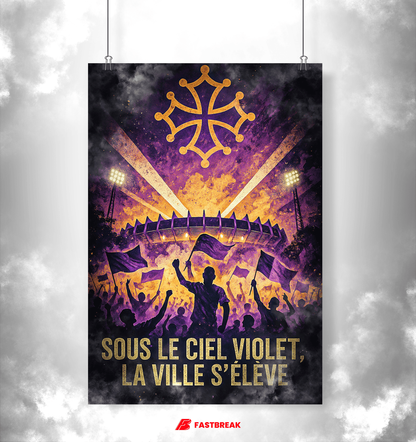 Affiche Supporters Toulouse – Sous le ciel violet | Poster Football