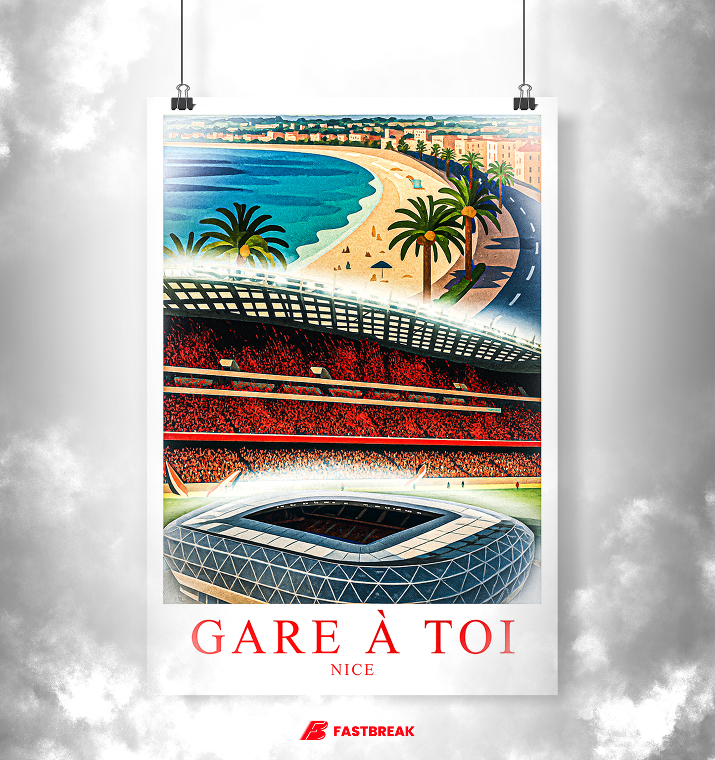Affiche Supporters Nice – Gare à toi | Poster Football