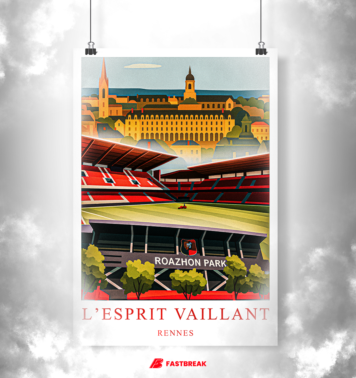 Affiche Supporters Rennes – L’esprit vaillant | Poster Football