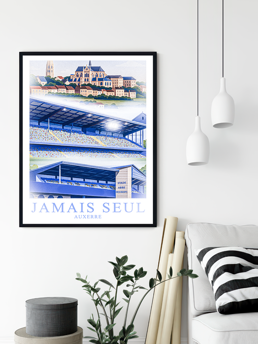 Affiche Supporters Auxerre – Jamais seul | Poster Football