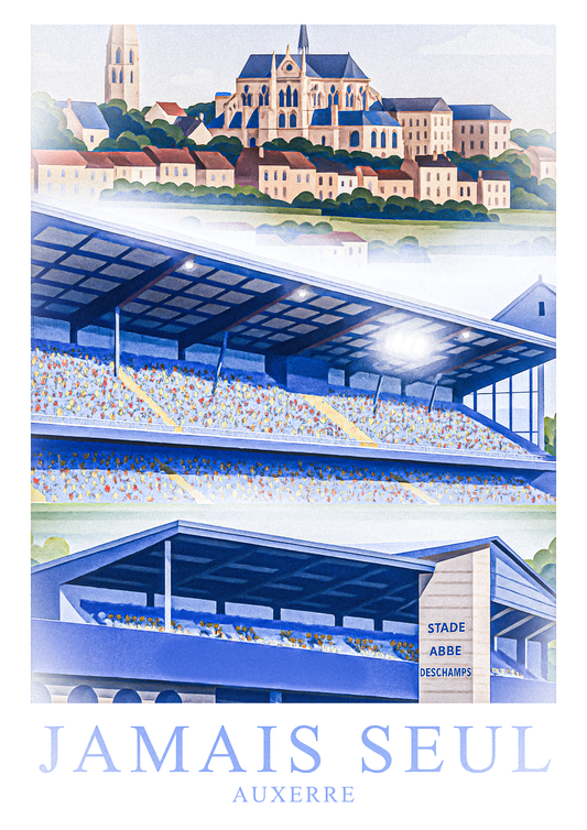 Affiche Supporters Auxerre – Jamais seul | Poster Football