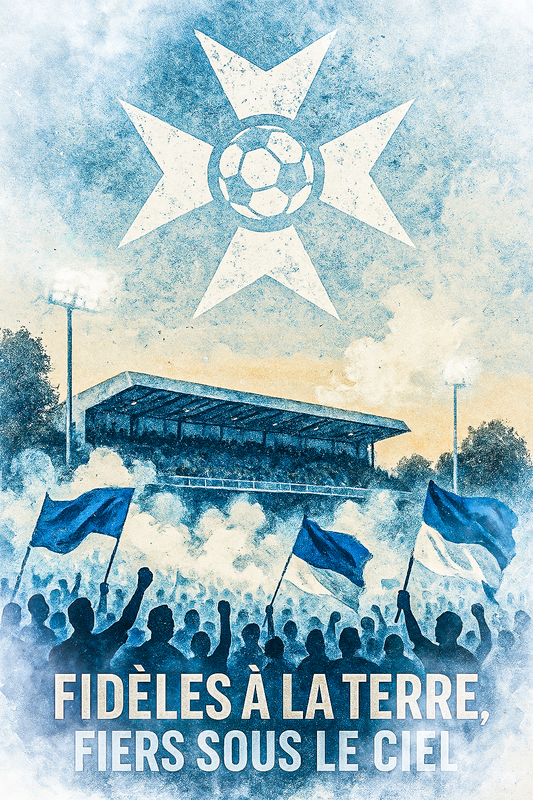 Affiche Supporters Auxerre – Ferveur bleu et blanche | Poster Football