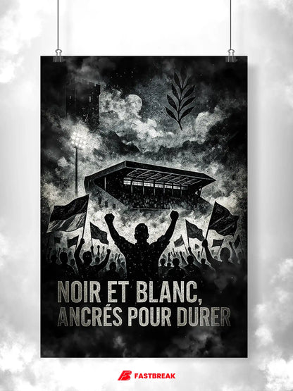 Affiche Supporters Angers – Passion Angevine | Poster Ambiance Noir et Blanc FastBreak Shop