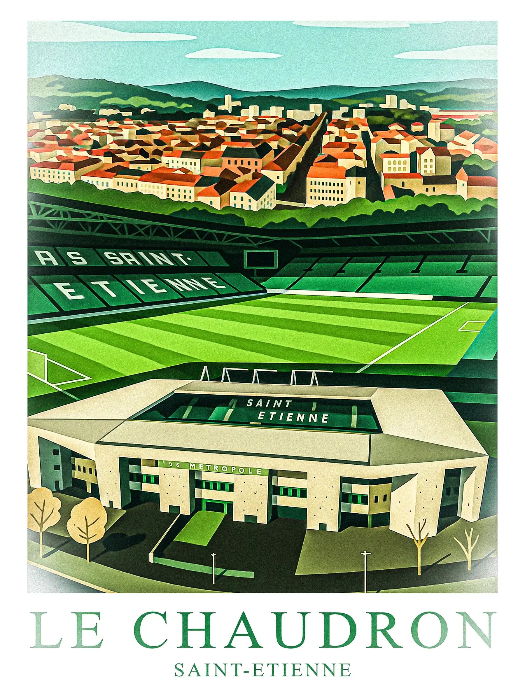 Saint-Étienne – Le Grand Stade de la Ville · Affiche Artistique FastBreak FastBreak Shop