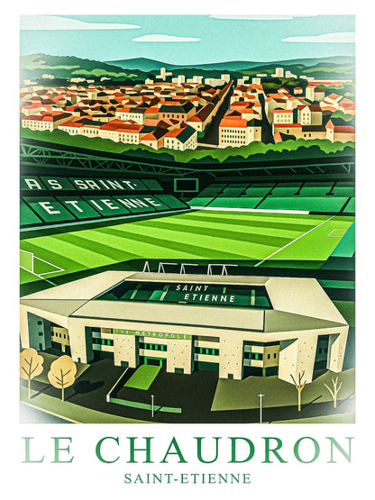 Saint-Étienne – Le Grand Stade de la Ville · Affiche Artistique FastBreak FastBreak Shop
