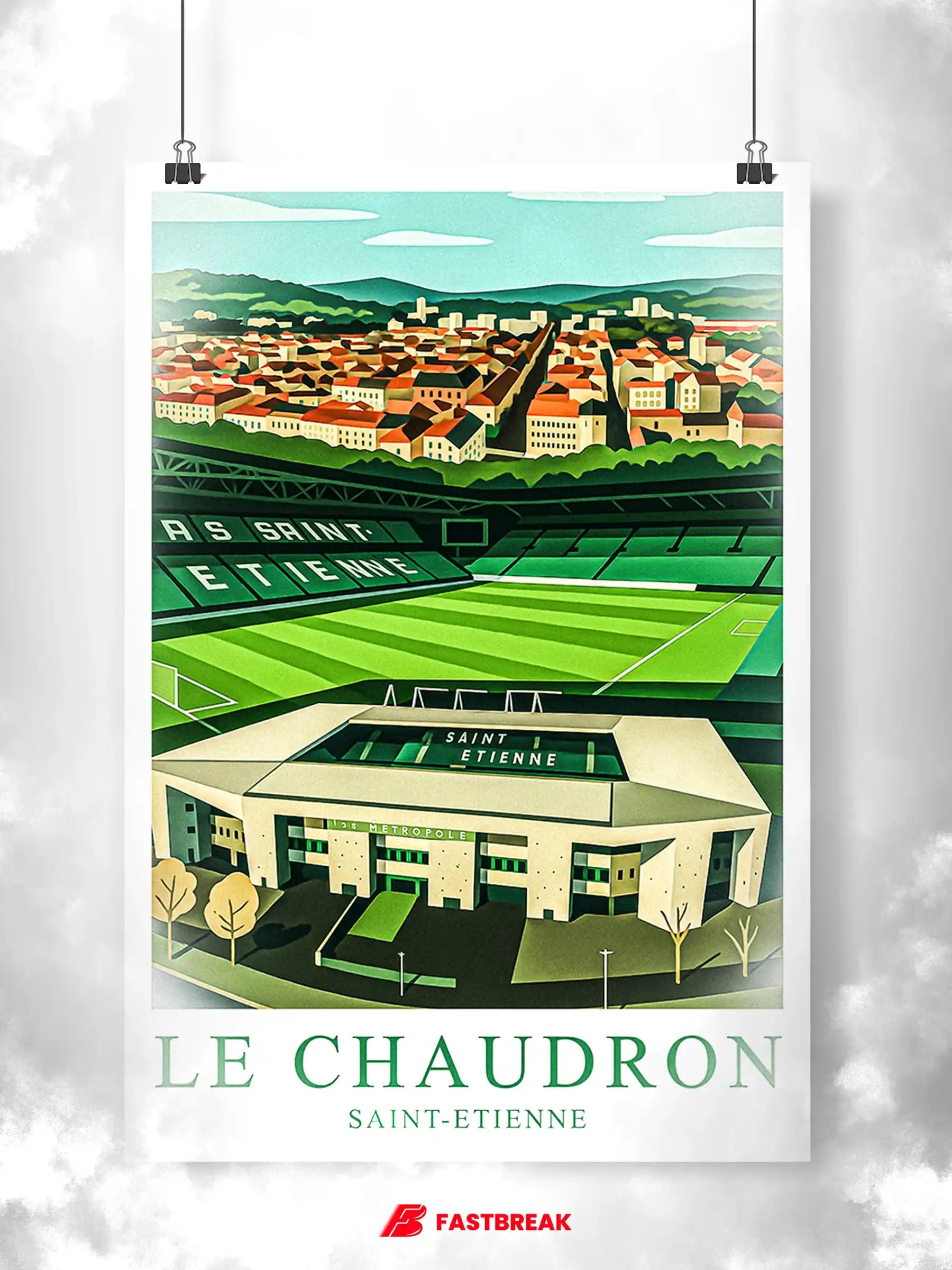 Saint-Étienne – Le Grand Stade de la Ville · Affiche Artistique FastBreak FastBreak Shop