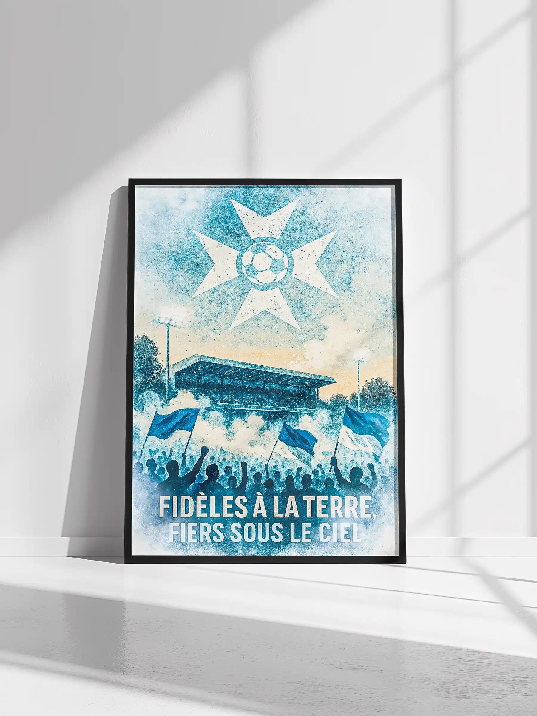 Affiche Supporters Auxerre – Ferveur bleu et blanche | Poster Ambiance Auxerroise FastBreak Shop