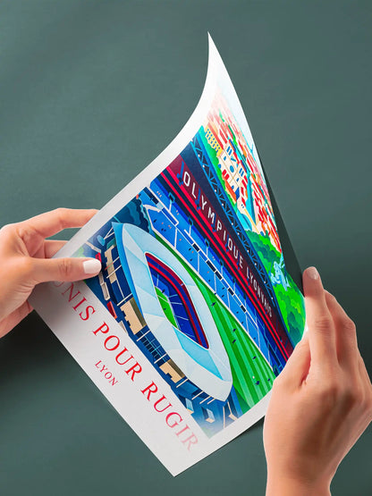 Lyon – Le Grand Stade de la Ville | Affiche Artistique FastBreak FastBreak Shop