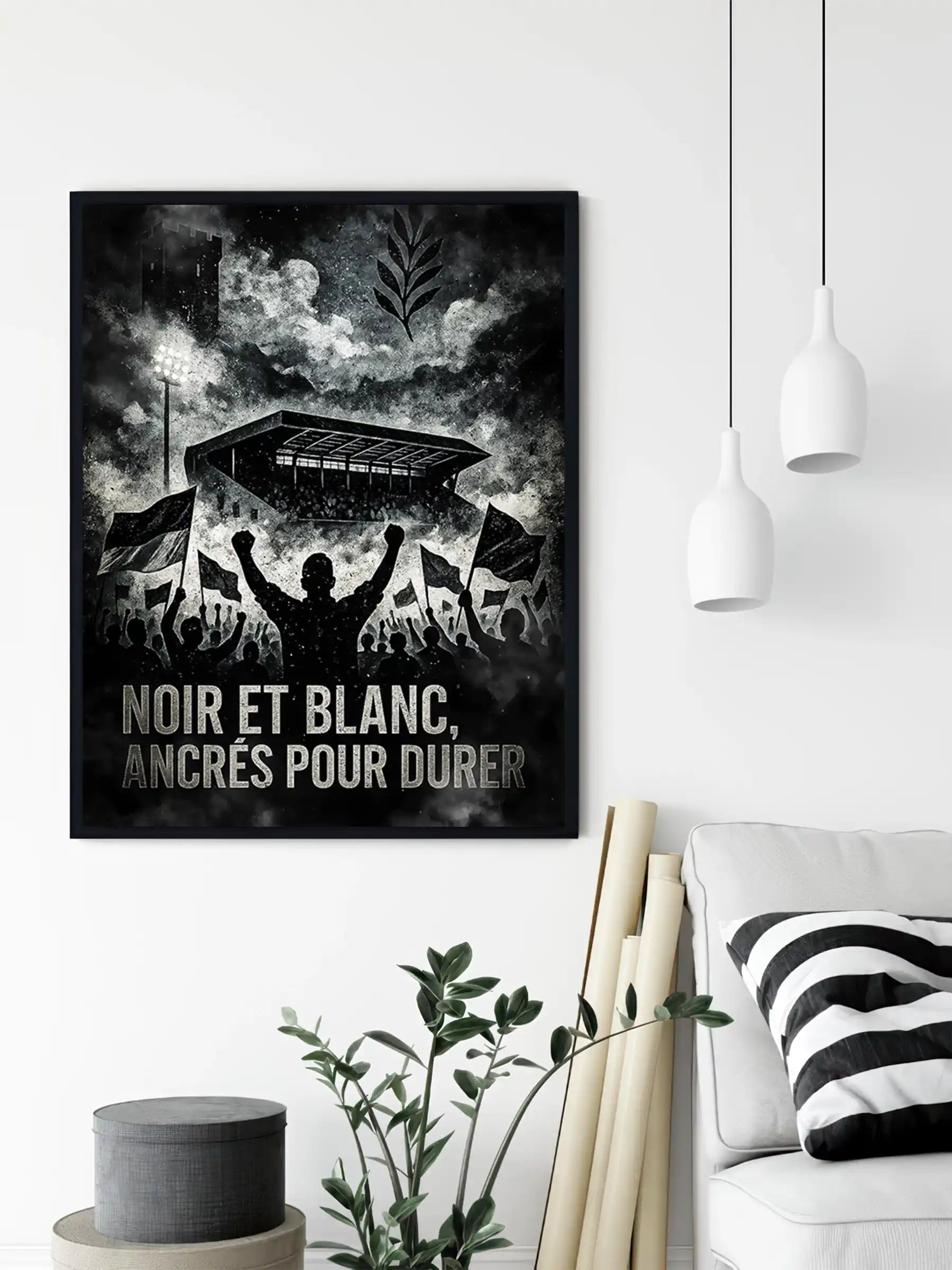 Affiche Supporters Angers – Passion Angevine | Poster Ambiance Noir et Blanc FastBreak Shop