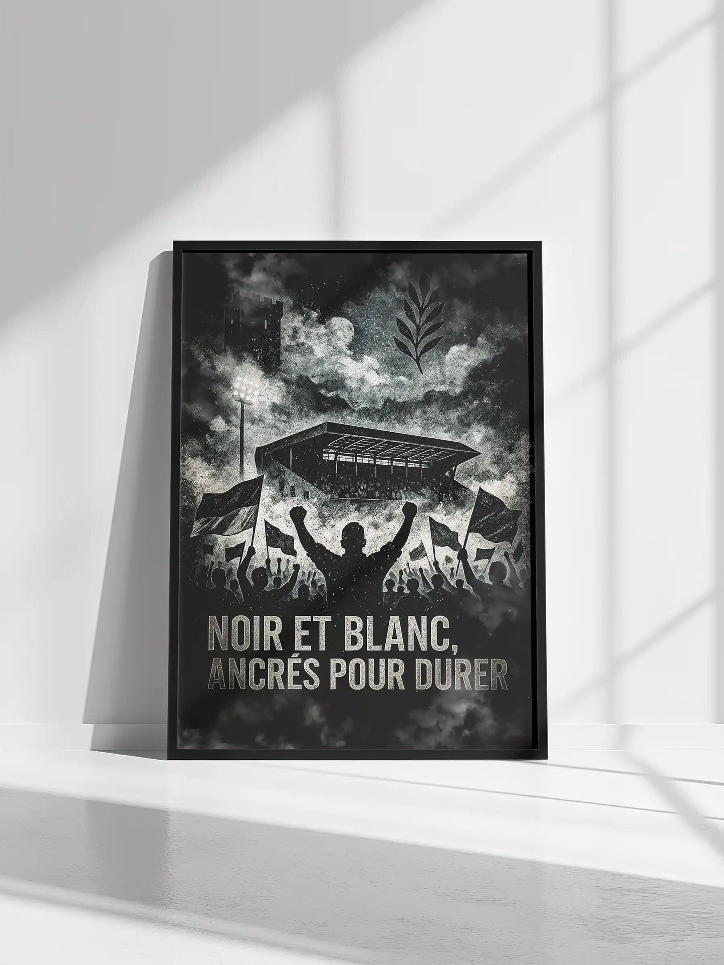 Affiche Supporters Angers – Passion Angevine | Poster Ambiance Noir et Blanc FastBreak Shop