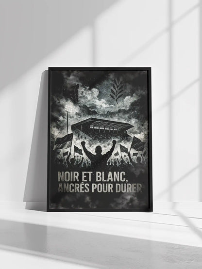 Affiche Supporters Angers – Passion Angevine | Poster Ambiance Noir et Blanc FastBreak Shop