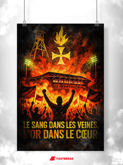 Affiche Supporters Lens – Passion Sang & Or | Poster Ambiance Sang et Or FastBreak Shop