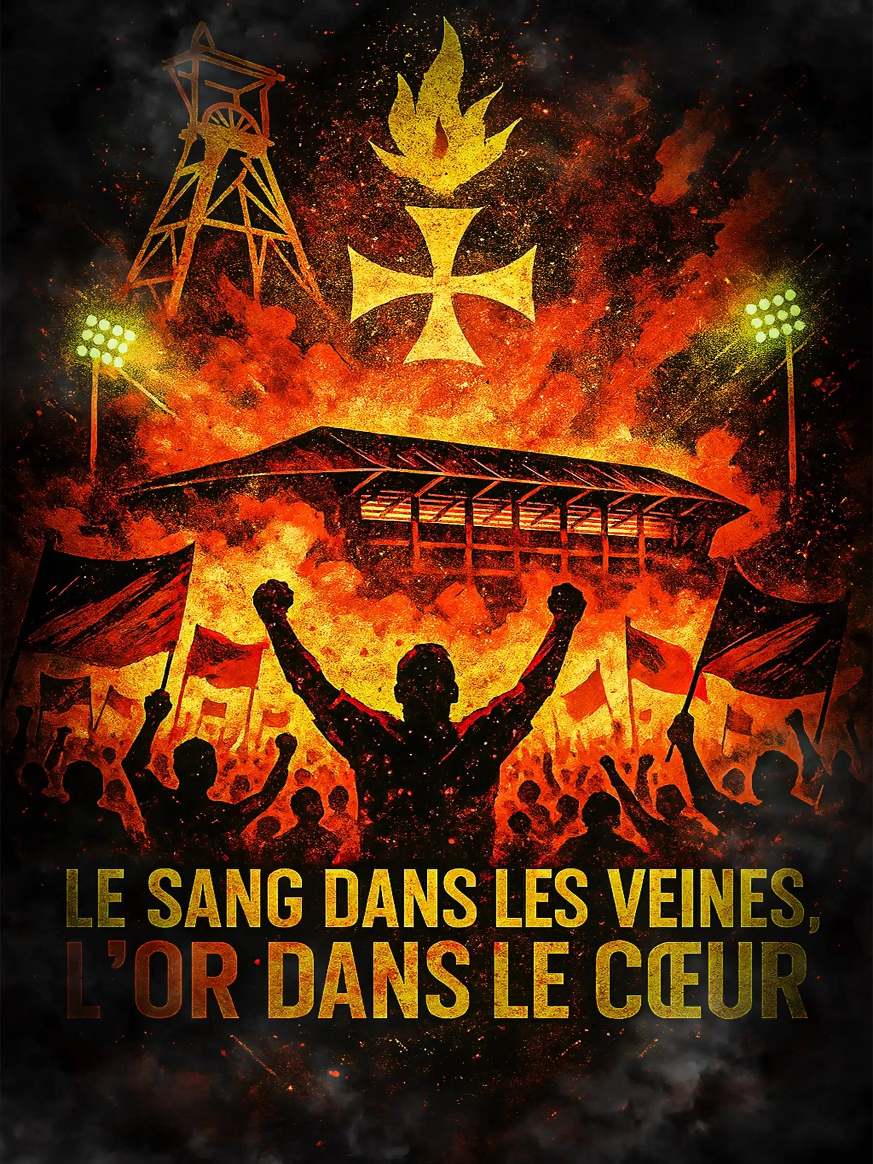 Affiche Supporters Lens – Passion Sang & Or | Poster Ambiance Sang et Or FastBreak Shop