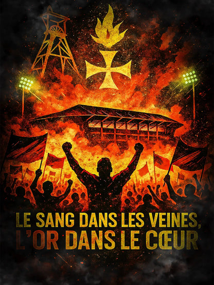 Affiche Supporters Lens – Passion Sang & Or | Poster Ambiance Sang et Or FastBreak Shop