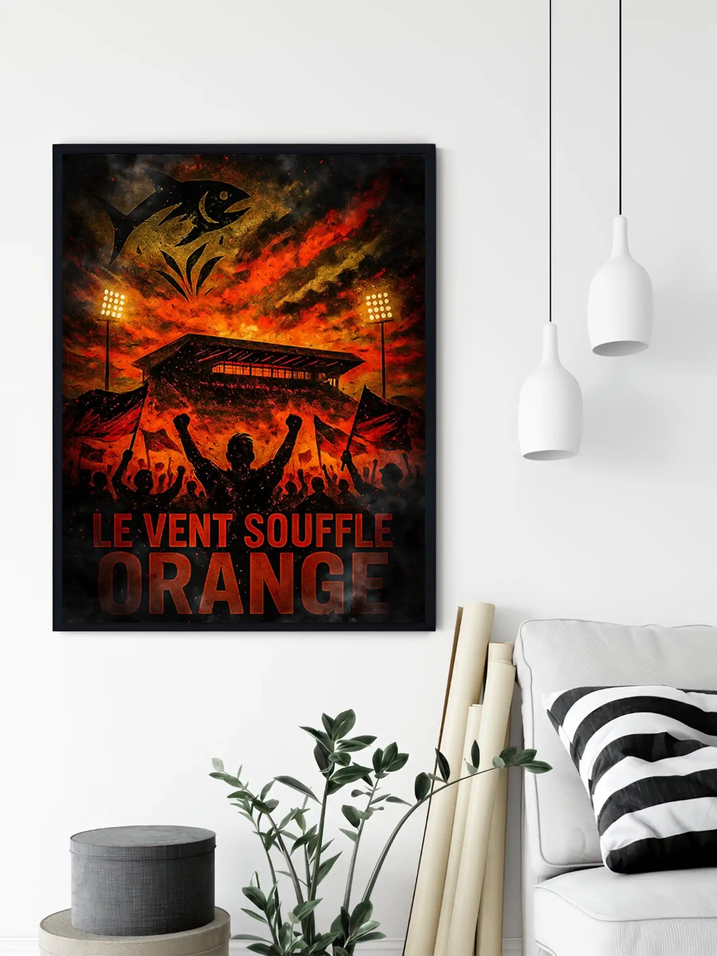Affiche Supporters Lorient – Le Vent Souffle Orange | Poster Ambiance d'Atlantique FastBreak Shop
