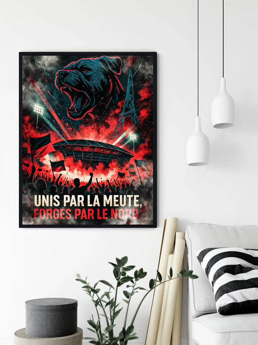 Affiche Supporters Lille – Unis par la Meute, Forgés par le Nord | Poster Ambiance Nordique FastBreak Shop