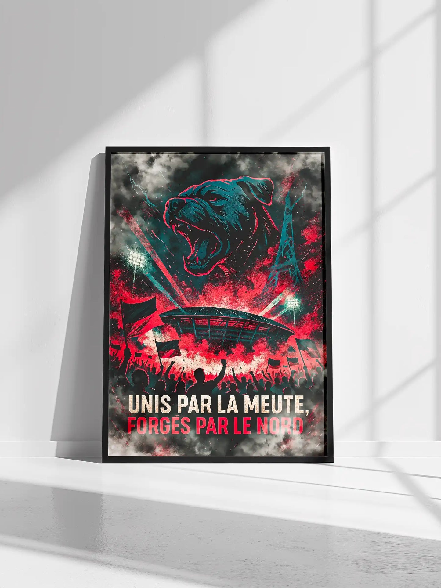 Affiche Supporters Lille – Unis par la Meute, Forgés par le Nord | Poster Ambiance Nordique FastBreak Shop