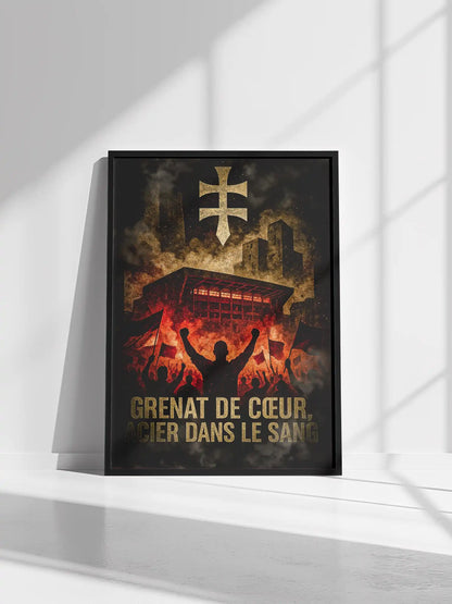 Affiche Supporters Metz – Grenat de cœur, acier dans le sang | Poster Ambiance de l'Est FastBreak Shop