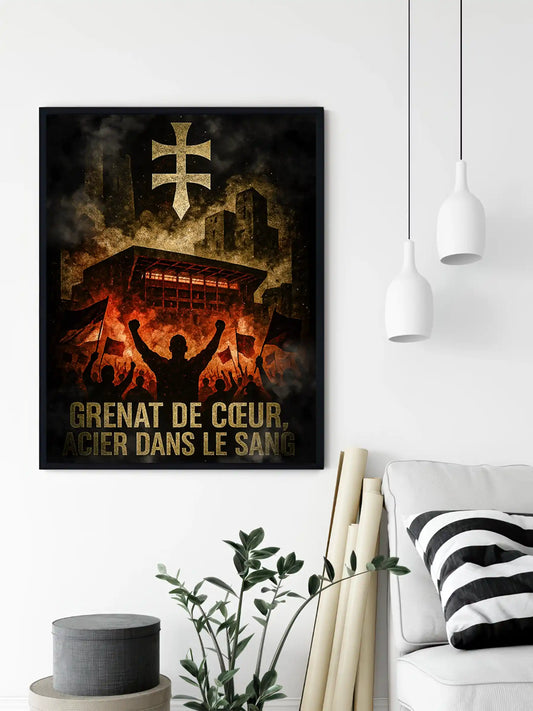 Affiche Supporters Metz – Grenat de cœur, acier dans le sang | Poster Ambiance de l'Est FastBreak Shop