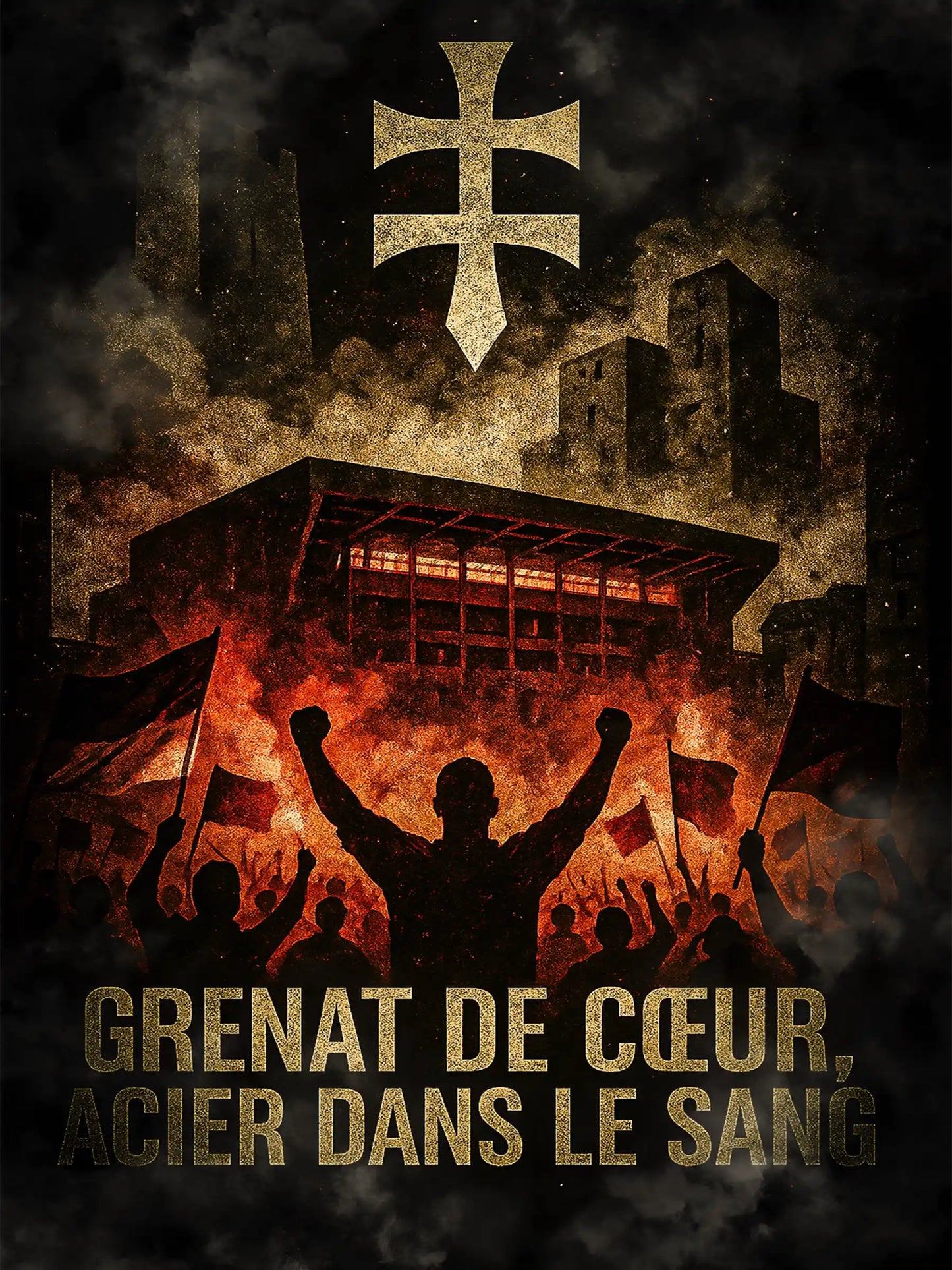 Affiche Supporters Metz – Grenat de cœur, acier dans le sang | Poster Ambiance de l'Est FastBreak Shop
