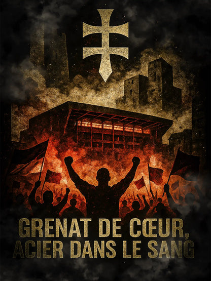 Affiche Supporters Metz – Grenat de cœur, acier dans le sang | Poster Ambiance de l'Est FastBreak Shop