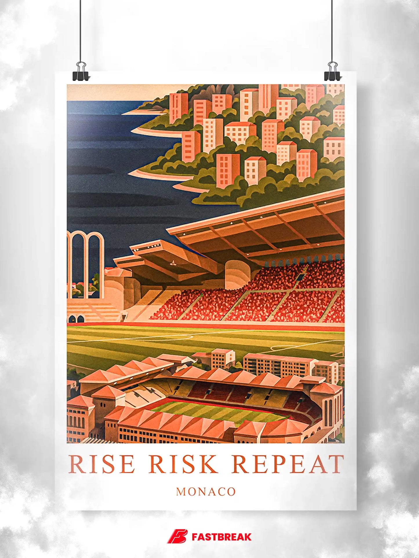 Monaco – Le Grand Stade de la Principauté · Affiche Artistique FastBreak FastBreak Shop
