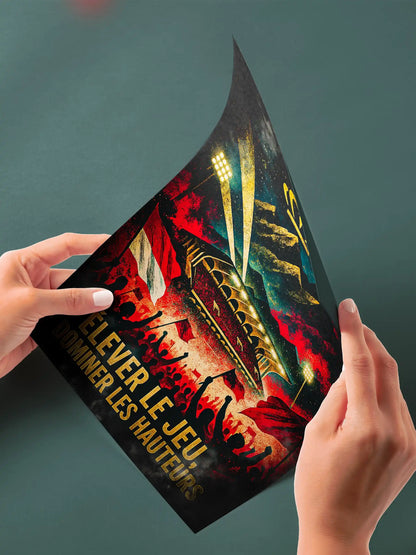 Affiche Supporters Monaco – Élever le jeu, dominer les hauteurs | Poster Ambiance Monégasque FastBreak Shop