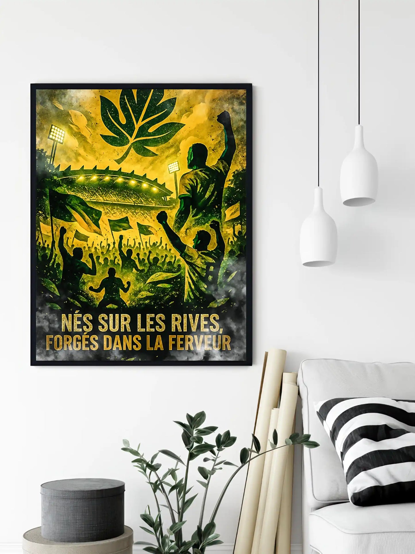 Affiche Supporter Nantes – Nés sur les rives, forgés dans la ferveur | Poster Jaune & Vert FastBreak Shop