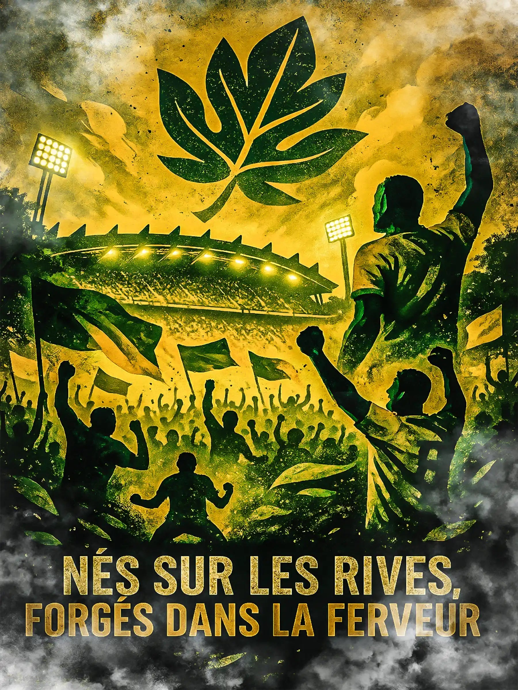 Affiche Supporter Nantes – Nés sur les rives, forgés dans la ferveur | Poster Jaune & Vert FastBreak Shop