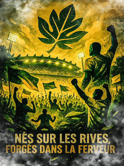 Affiche Supporter Nantes – Nés sur les rives, forgés dans la ferveur | Poster Jaune & Vert FastBreak Shop