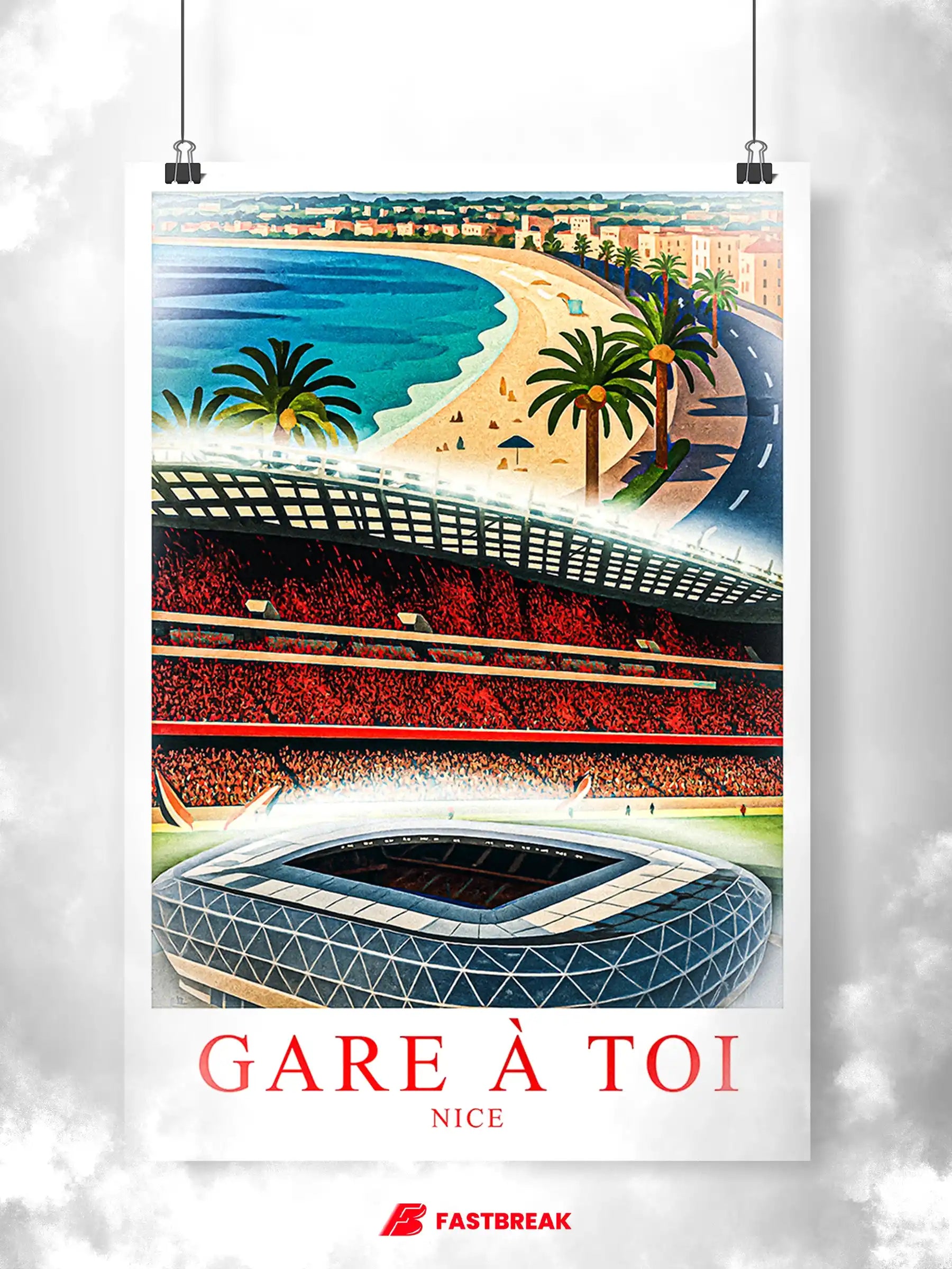Nice – Le Grand Stade de la Côte d’Azur | Affiche Artistique FastBreak FastBreak Shop