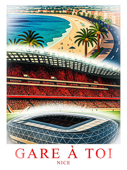 Nice – Le Grand Stade de la Côte d’Azur | Affiche Artistique FastBreak FastBreak Shop