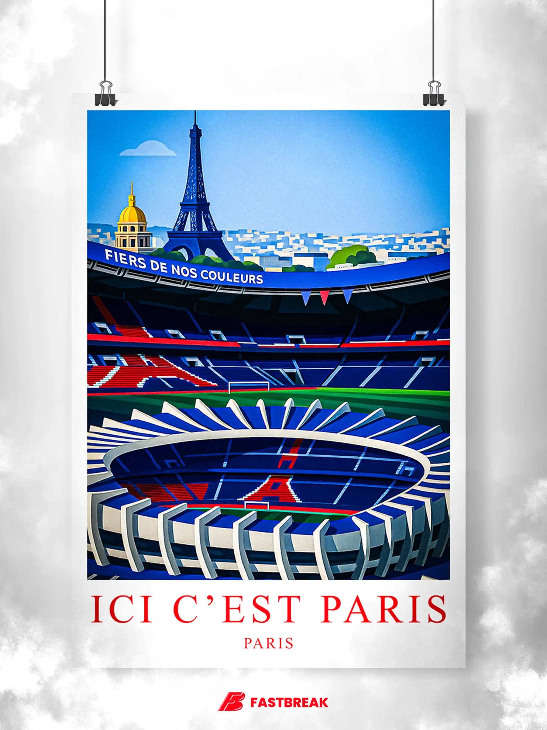 Affiche Paris Parc des Princes, Ici c’est Paris FastBreak Shop