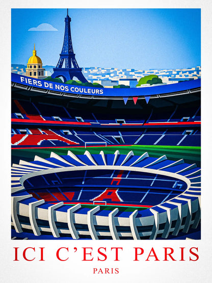 Affiche Paris Parc des Princes, Ici c’est Paris FastBreak Shop