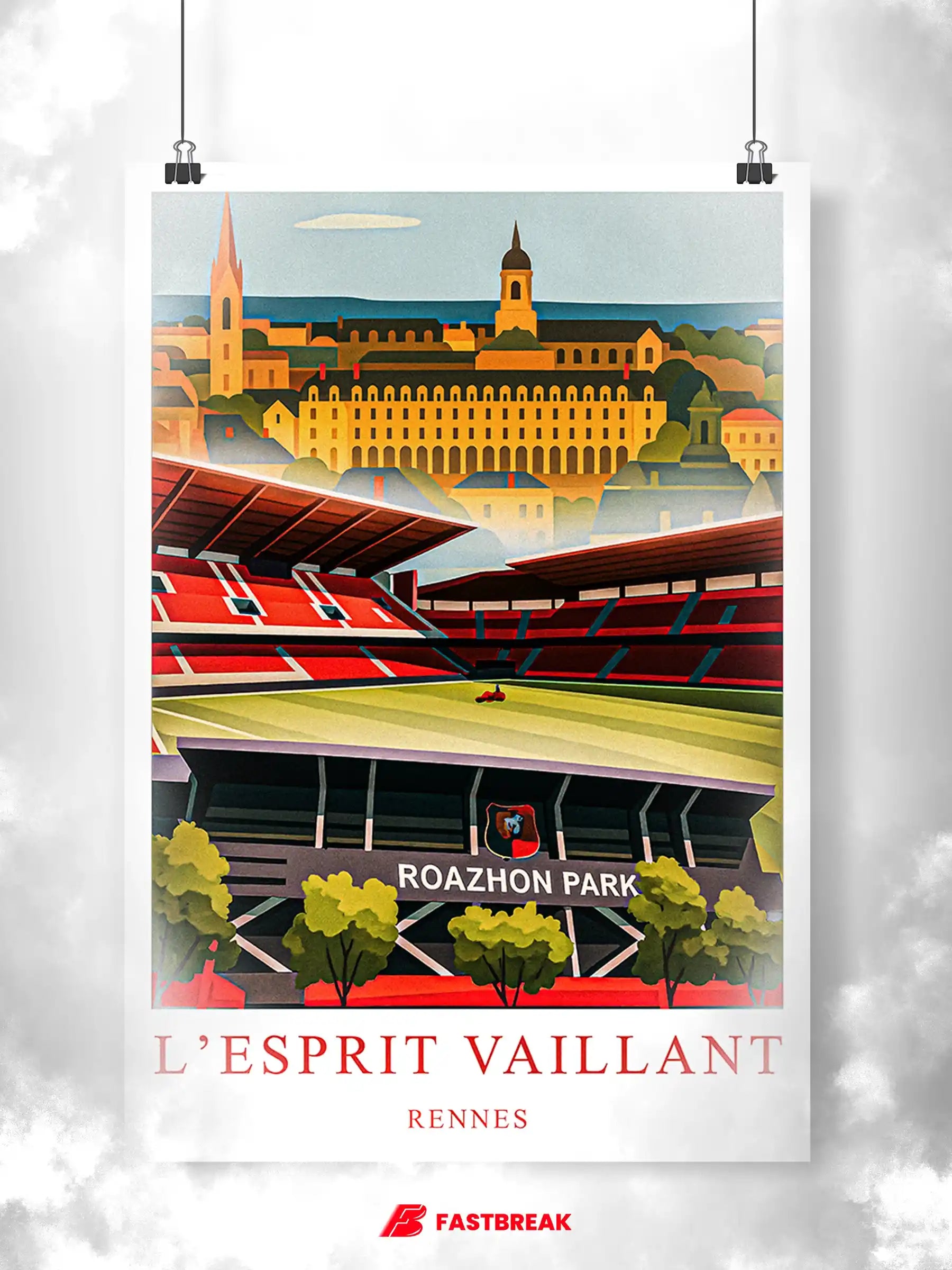 Rennes – Le Grand Stade de la Ville | Affiche Artistique FastBreak FastBreak Shop
