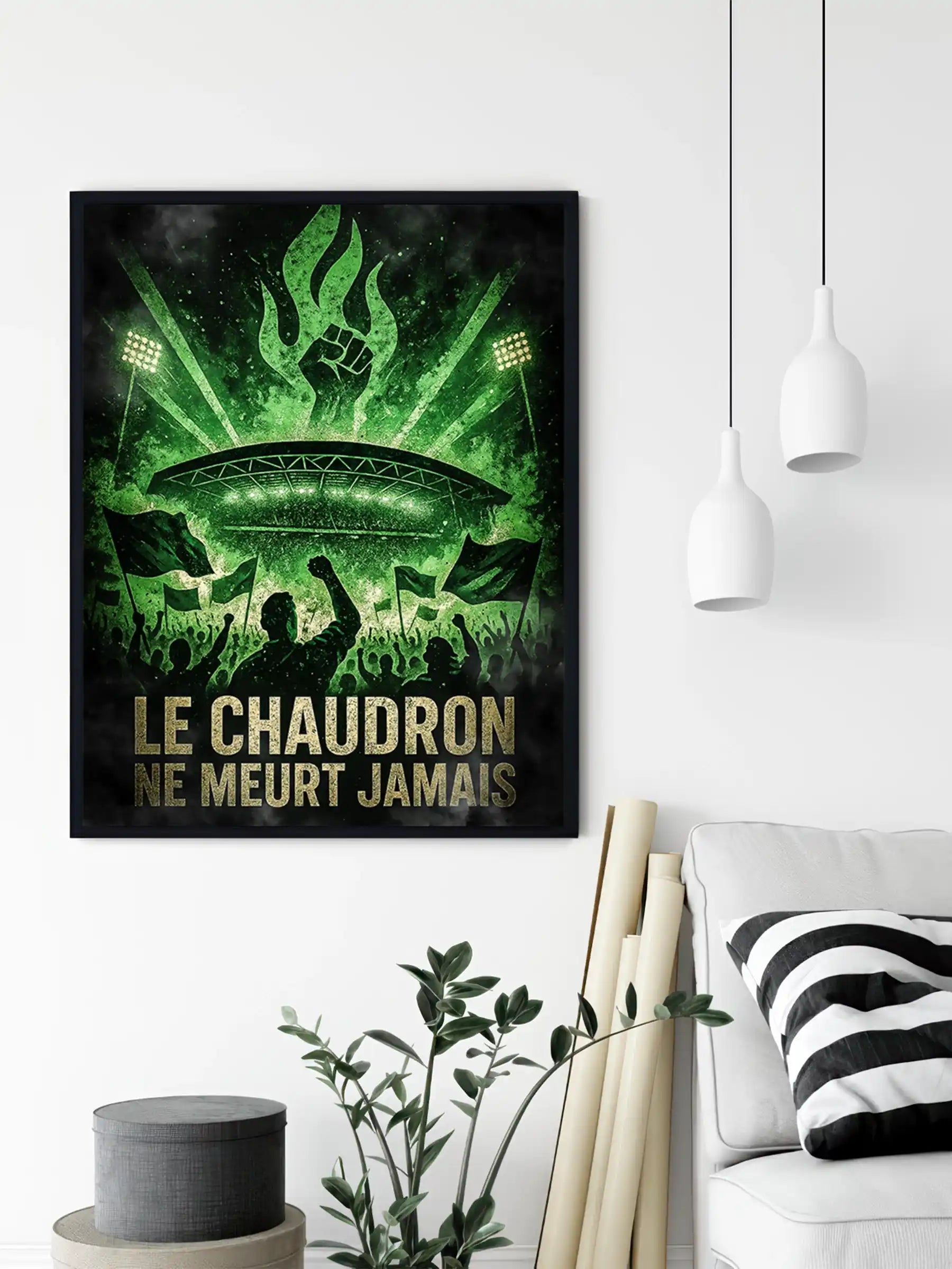Affiche Supporter Saint-Étienne – Le Chaudron ne meurt jamais | Poster Ambiance Verte FastBreak Shop