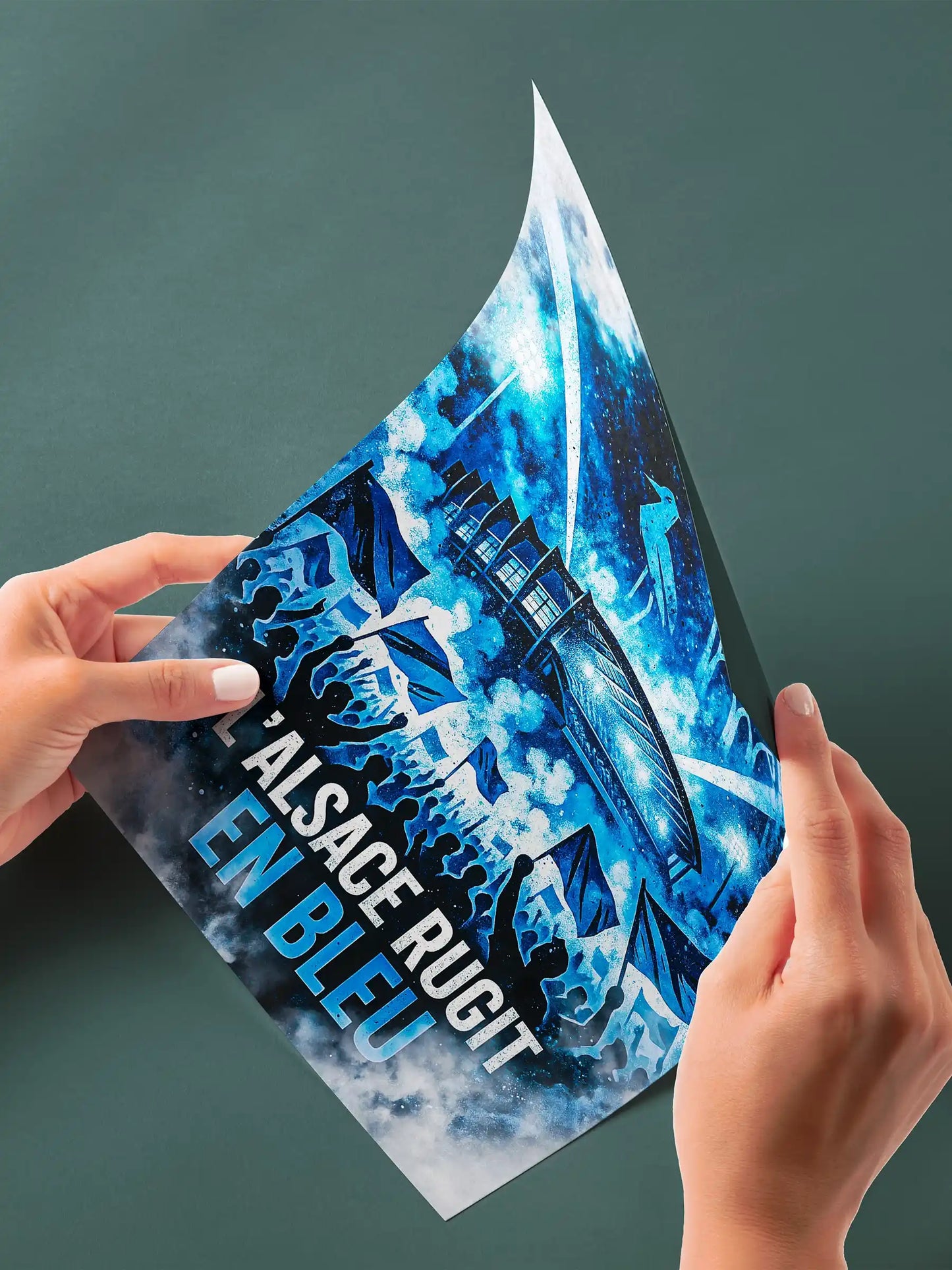 Affiche Supporter Strasbourg – L’Alsace rugit en bleu | Poster Football FastBreak Shop