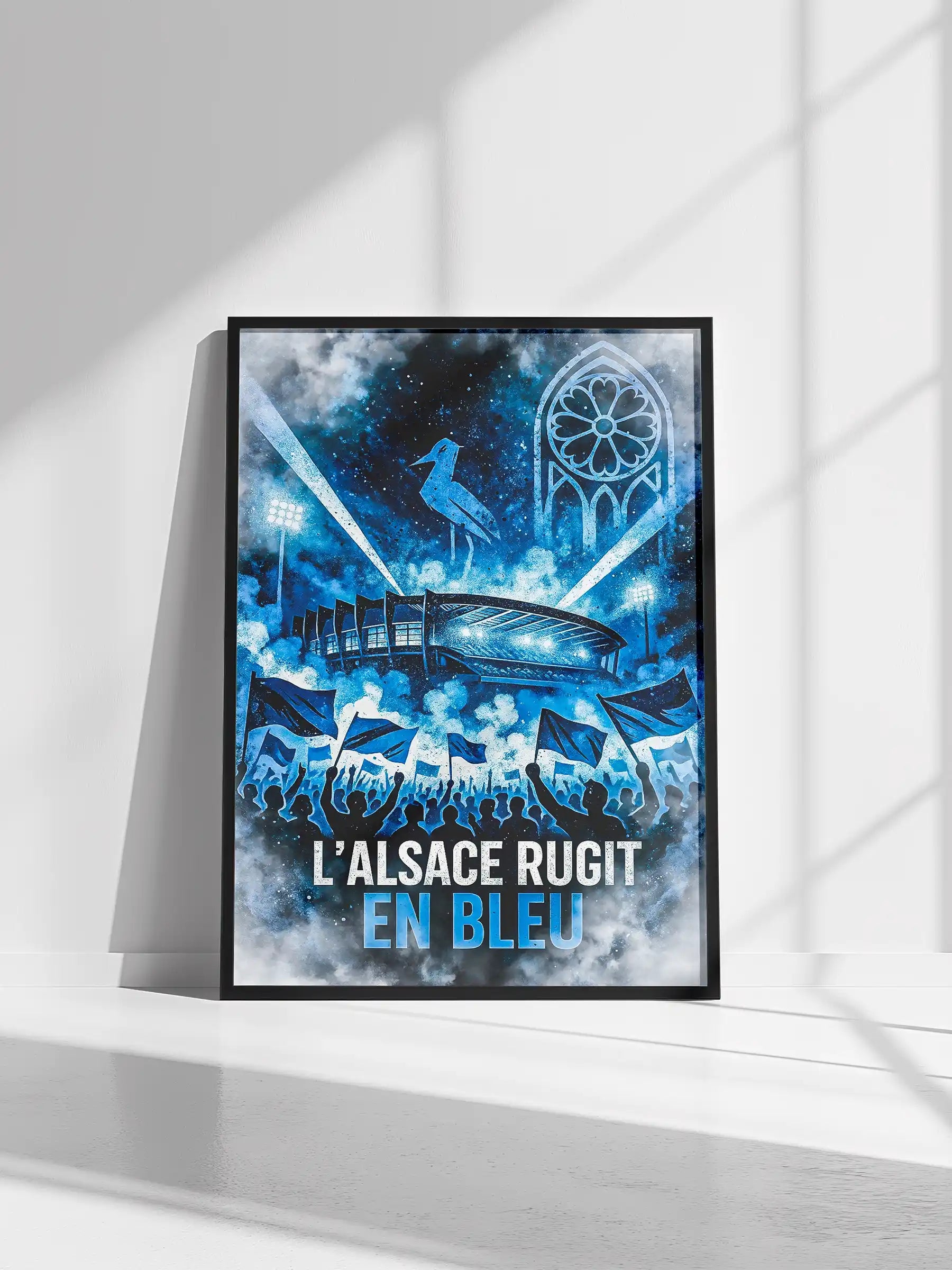 Affiche Supporter Strasbourg – L’Alsace rugit en bleu | Poster Football FastBreak Shop